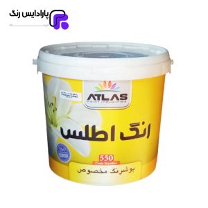 خرید و قیمت رنگ سفید نیمه پلاستیک رنگارنگ اطلس دبه 12 کیلویی کد 550